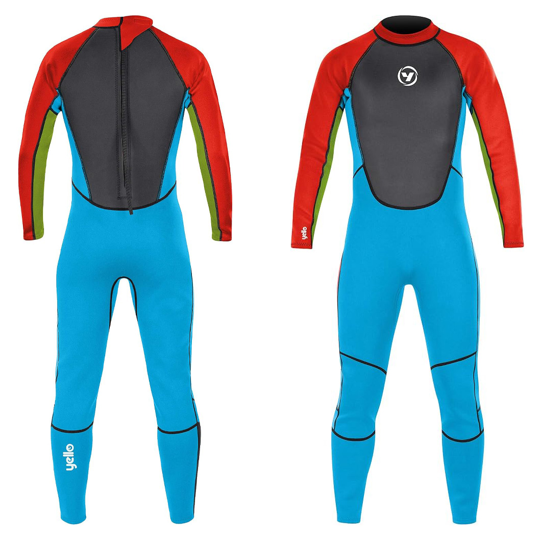 Yello Kid's 2mm Full Length Summer Mako Wetsuit, Boys, Blue, LS